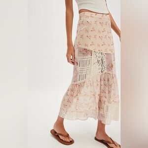 Free People Daniella Lace Maxi Skirt. NWT.